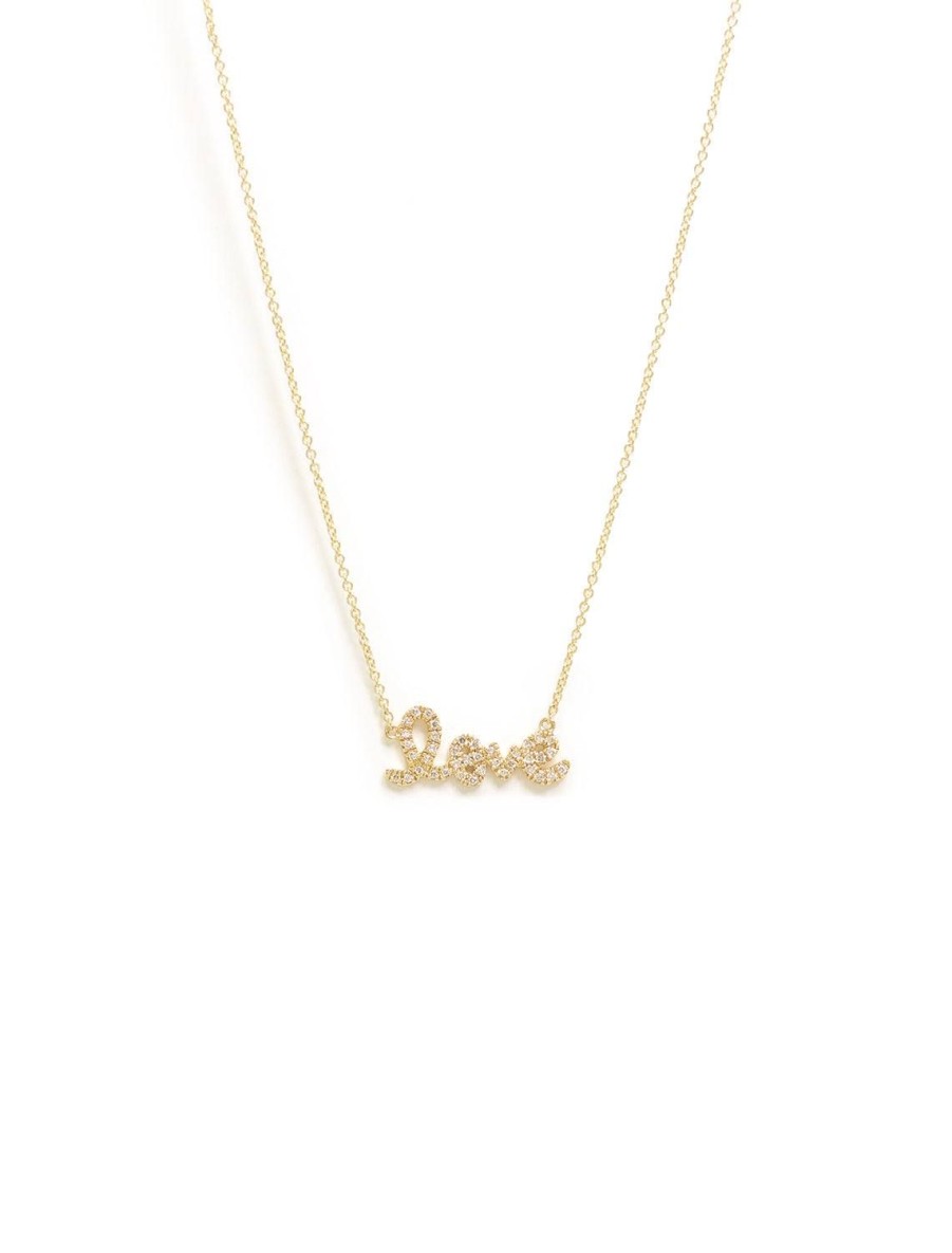 Online Pave Small Love Script Necklace Statement