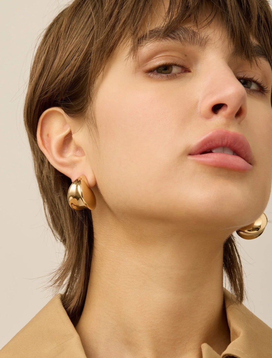 New Nouveaux Puff Earrings In Gold Hoops