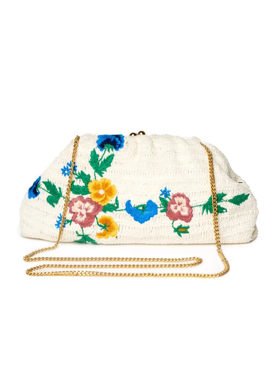 New Vela Embroidered Crochet Clutch Event/Night-Out Bags