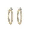 New Medium Provence Pave Hoop Earrings In Yellow Gold Hoops