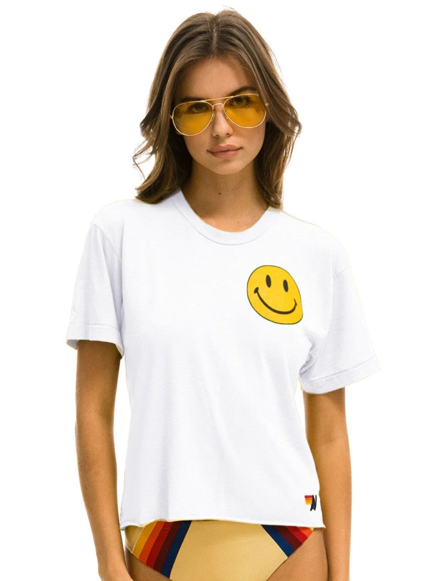 Clearance Smiley 2 Boyfriend Tee In White Tees