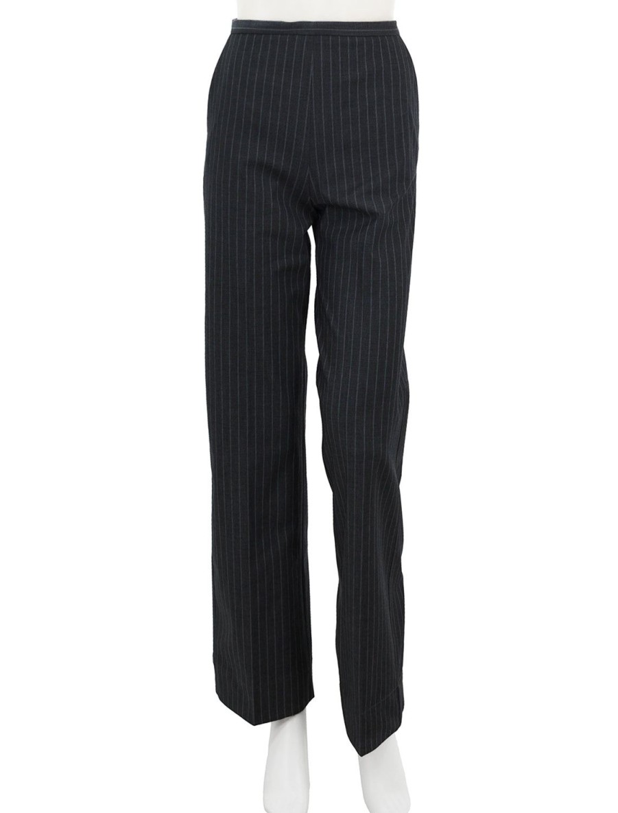 Best Stretch Stripe Mid Waist Pants Trousers