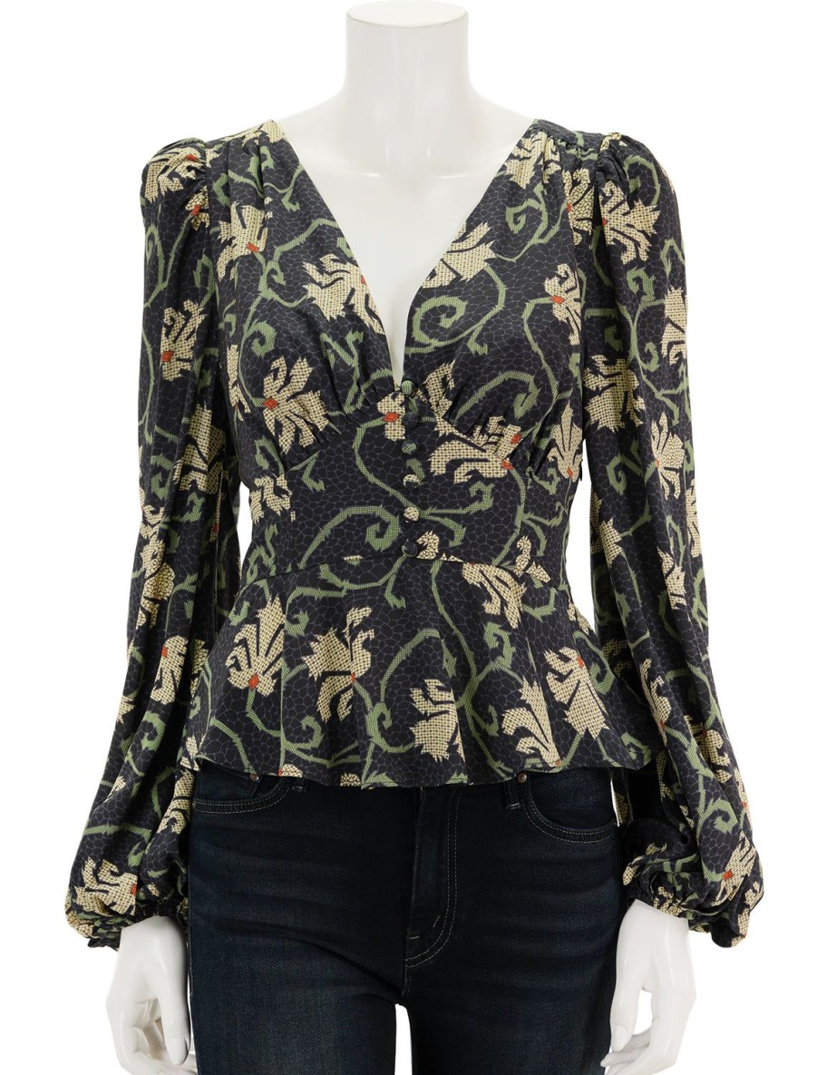 New Bronson Top In Black Mosaic Blouses