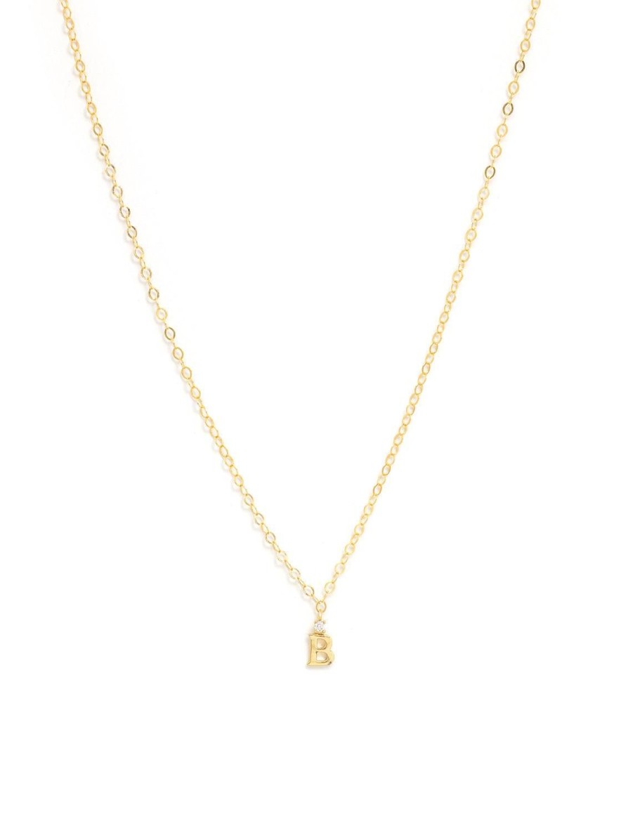 Online Initial And Cz Necklace In Gold | B Delicate