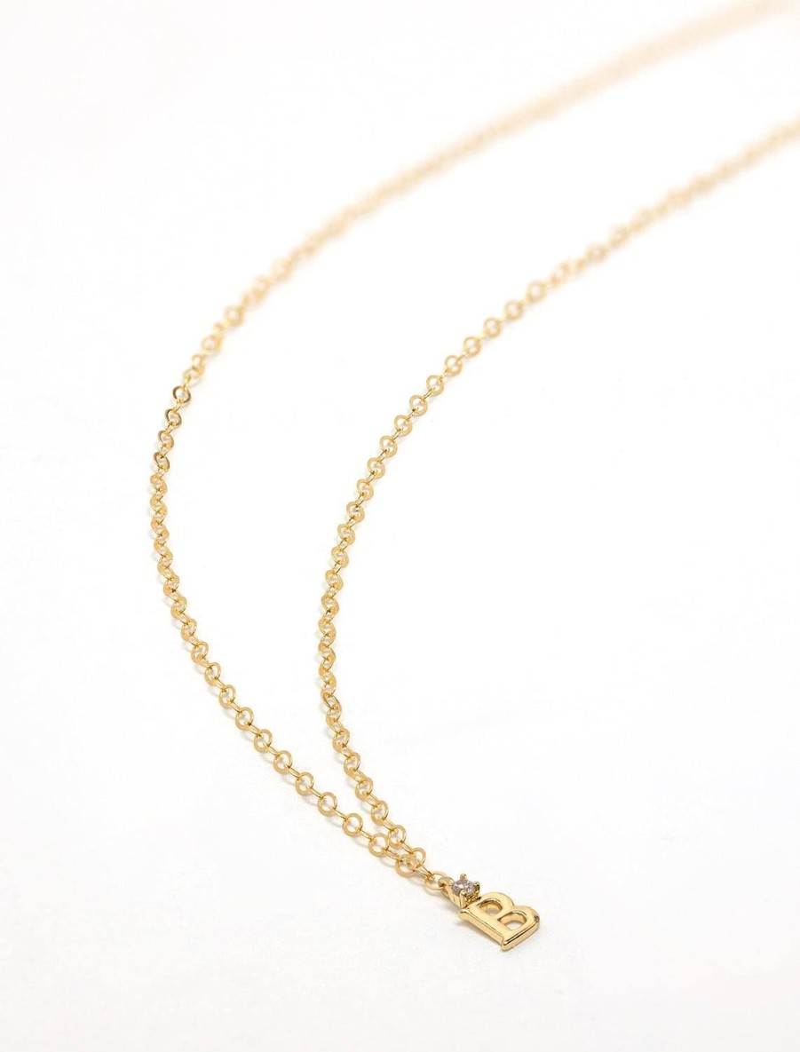 Online Initial And Cz Necklace In Gold | B Delicate