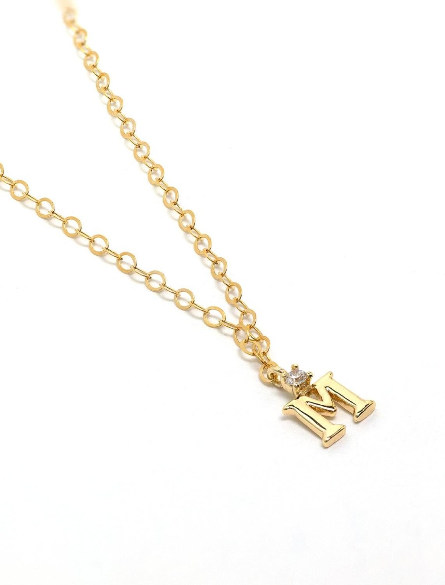 Wholesale Initial And Cz Necklace In Gold | M Delicate