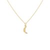 Hot 14K And Diamond Moon Pendant Necklace Delicate