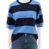 Online Fire Striped Knit Top In Navy Tees