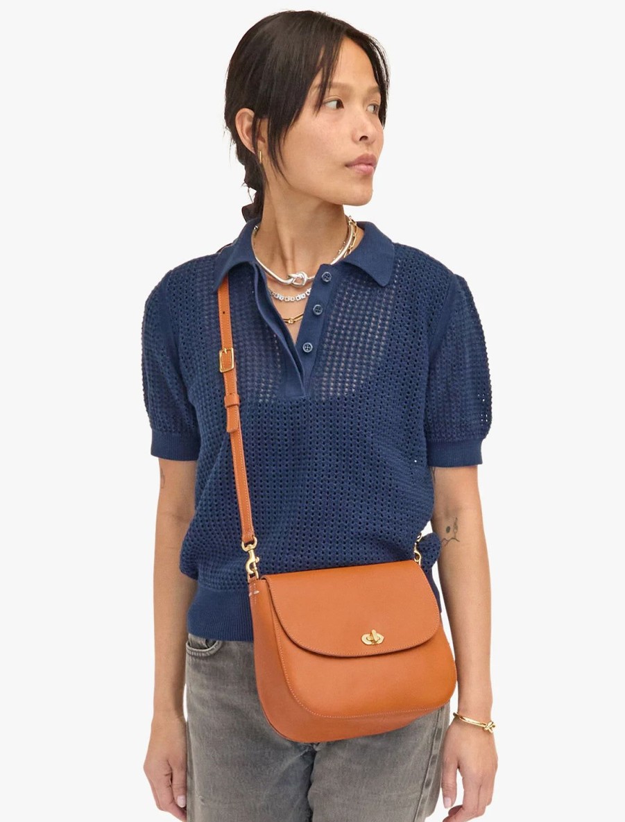 Clearance Turnlock Louis In Cuoio Crossbody