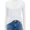 Online Cap Sleeve V Neck In White Lounge Tops + Sweatshirts