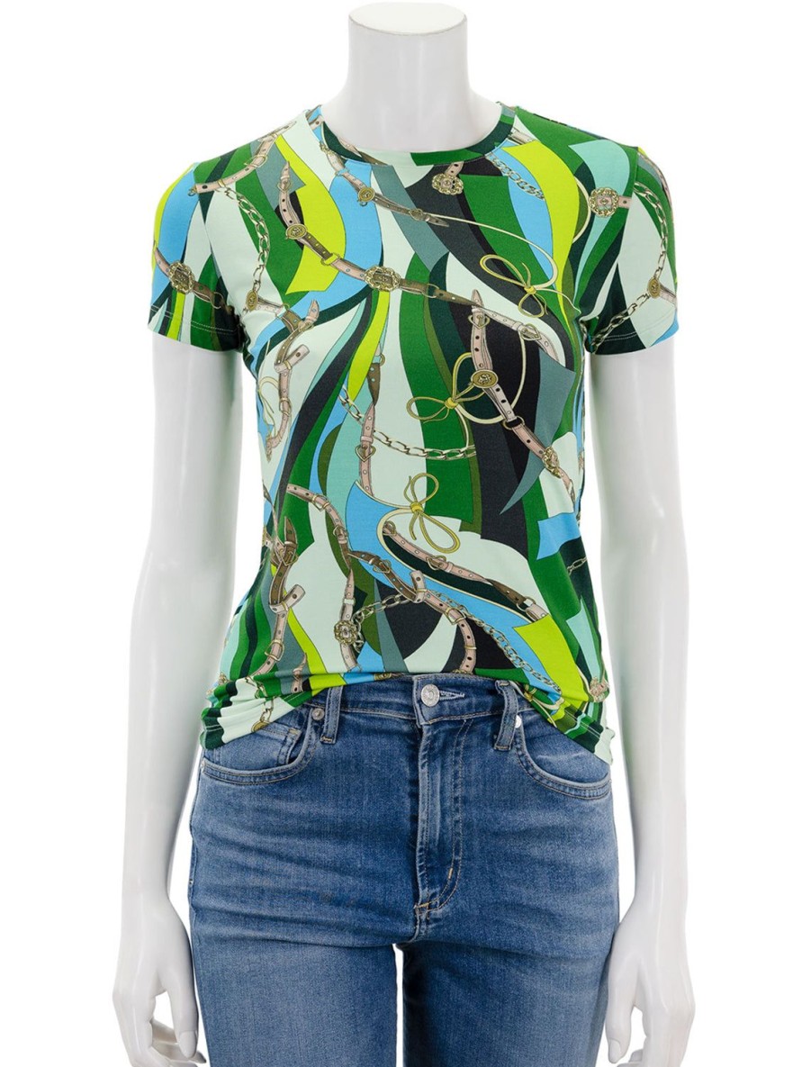 New Ressi Tee In Sea Green Belt Swirl Tees