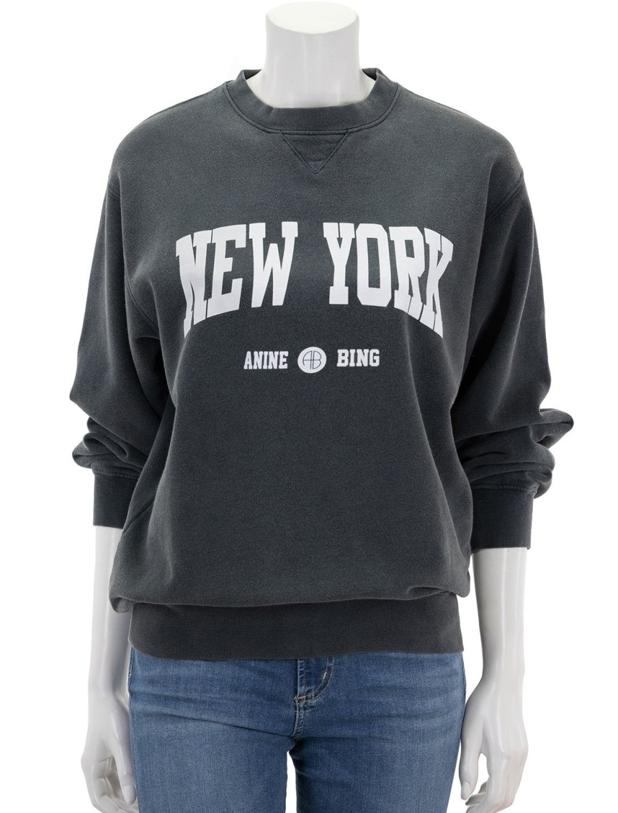 Hot New York Ramona Sweatshirt In Washed Black Sweatshirts + Hoodies