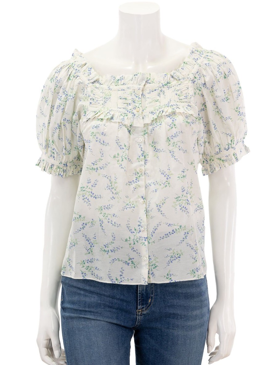 New Farley Top In Blanc Bluebell Ballad Blouses