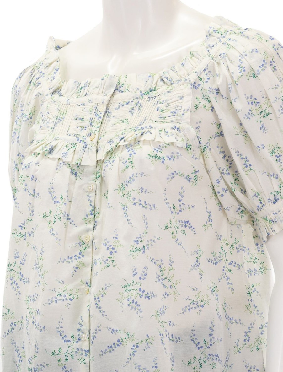 New Farley Top In Blanc Bluebell Ballad Blouses