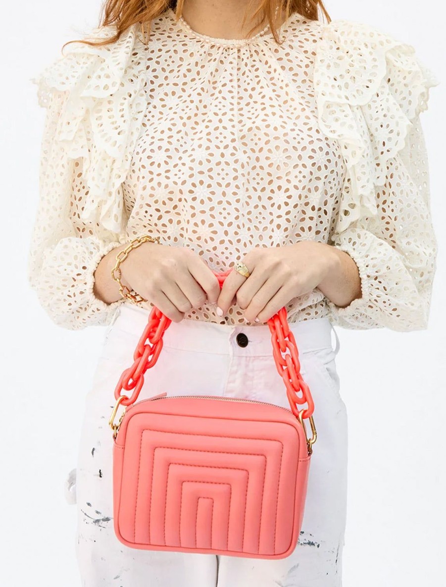 Hot Shortie Strap In Bright Coral Handbags Accessories