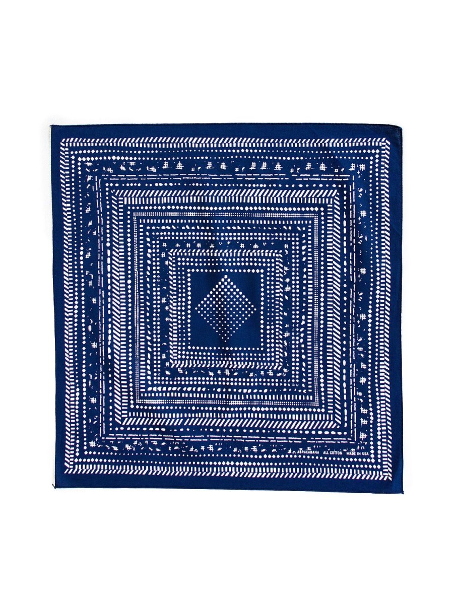 Wholesale Dot Dash Bandana - Navy Scarves