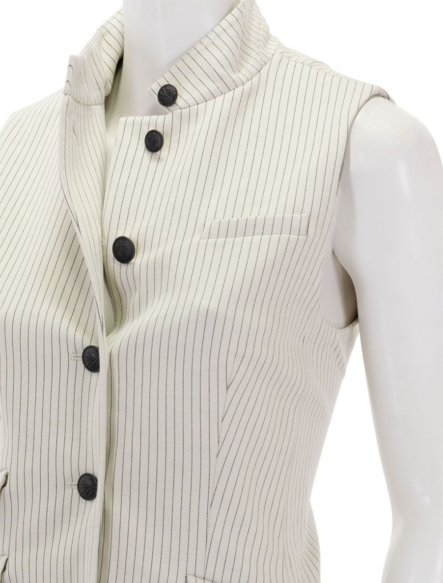 Online Ponte Slade Vest In Ivory Stripe Blazers