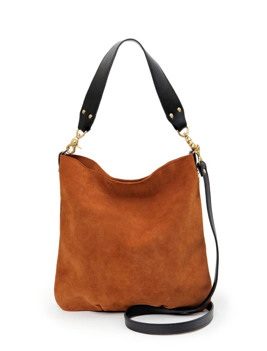 Clearance Veronique In Chestnut Suede Shoulder Bags