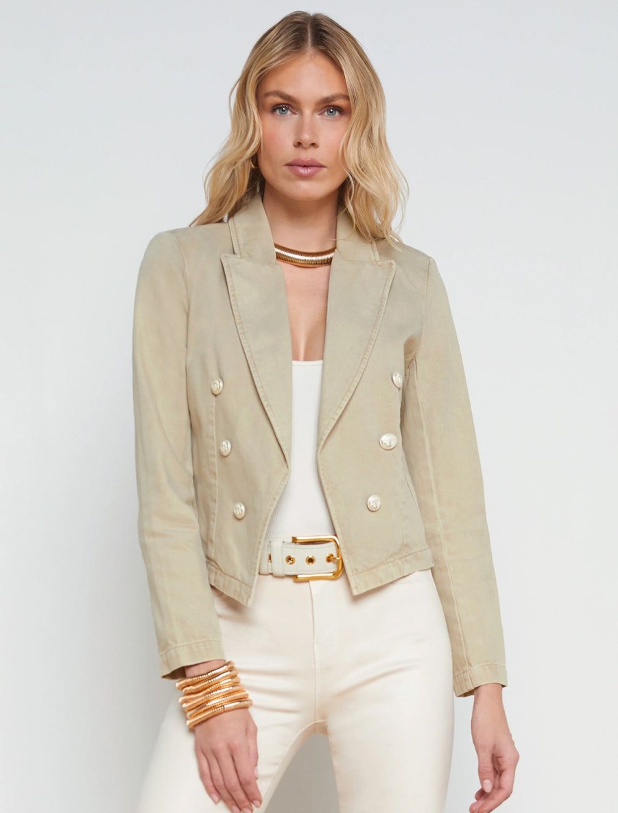 Online Wayne Crop Jacket In Sand Dune Blazers