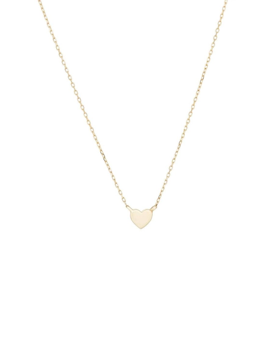 Hot Super Tiny Puffy Heart Necklace In Gold Delicate