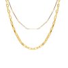 New Bar Chain Layered Necklace In Two Tone Chain Necklaces