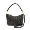 Hot Petite Moyen Messenger In Black Puffy Woven Crossbody