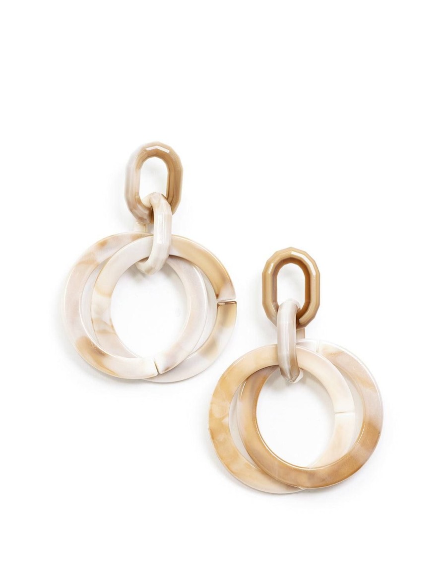 Wholesale Cream Layered Hoops Drops