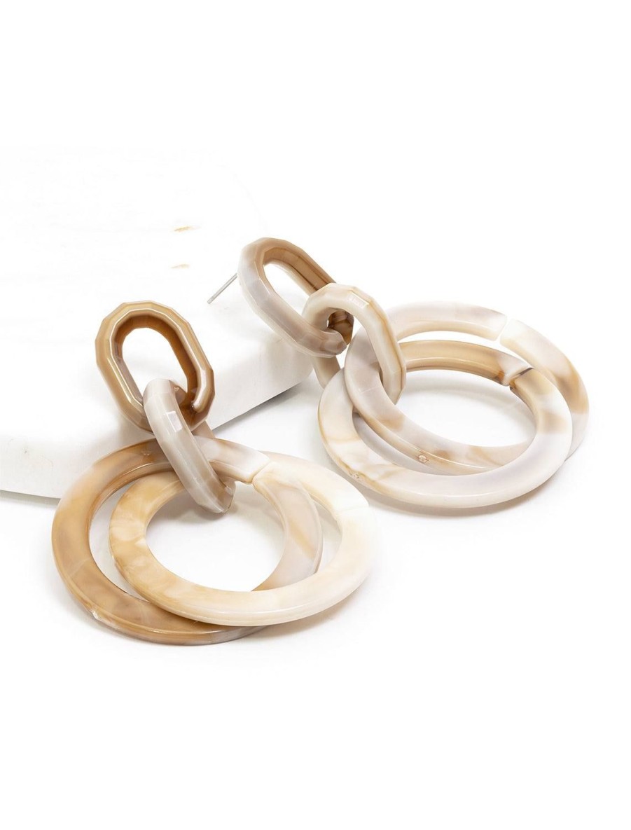 Wholesale Cream Layered Hoops Drops