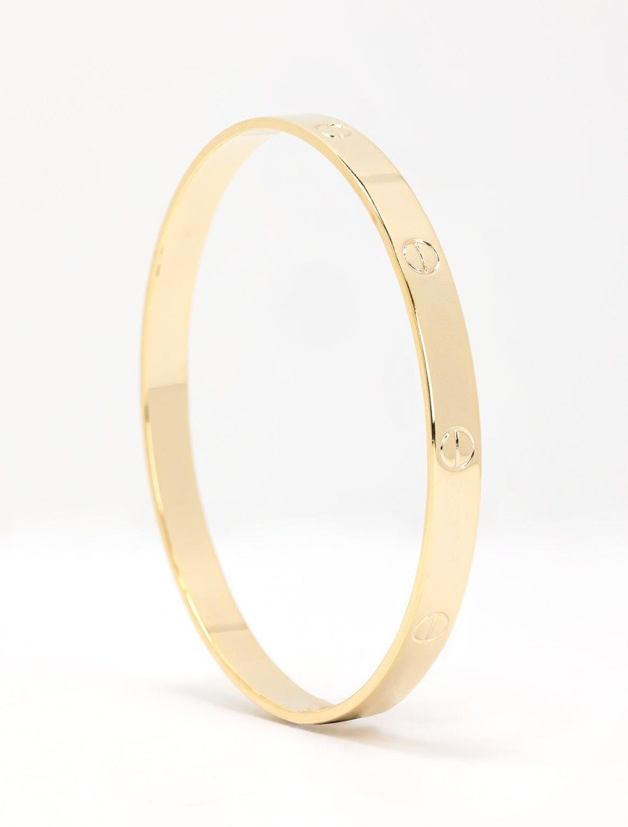 Wholesale Gold Screw Accent Bangle Delicate