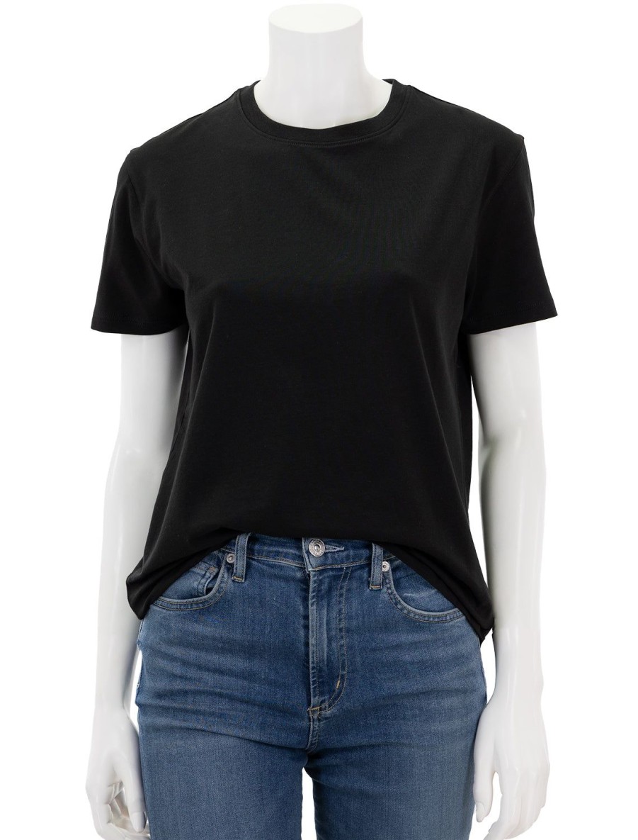 Online Short Sleeve Iconic Boyfriend Crew In Black Lounge Tops + Sweatshirts