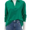 New Popover Henley In Clover Lounge Tops + Sweatshirts