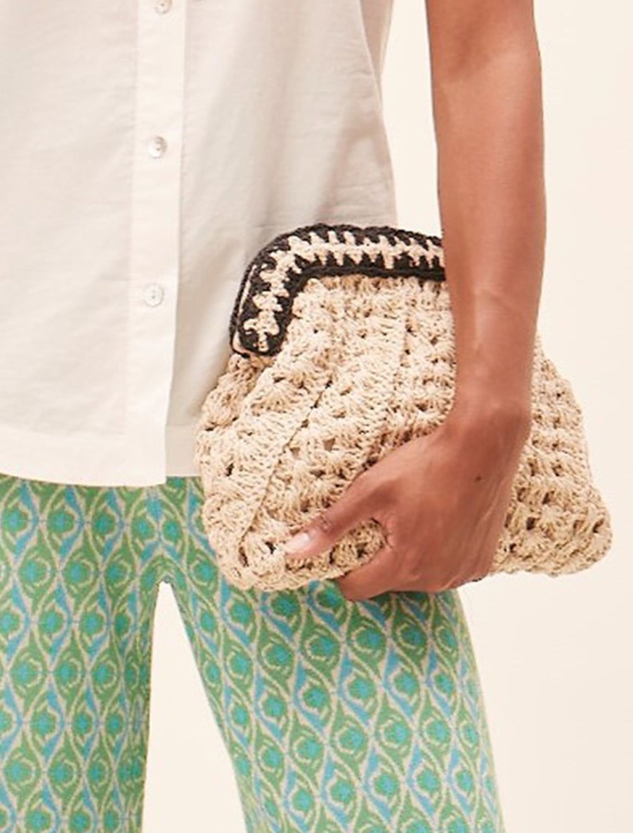 Wholesale Arvel Clutch In Natural And Black Raffia Event/Night-Out Bags