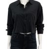 Wholesale Crop Knit Shirt In Stone Black Tees