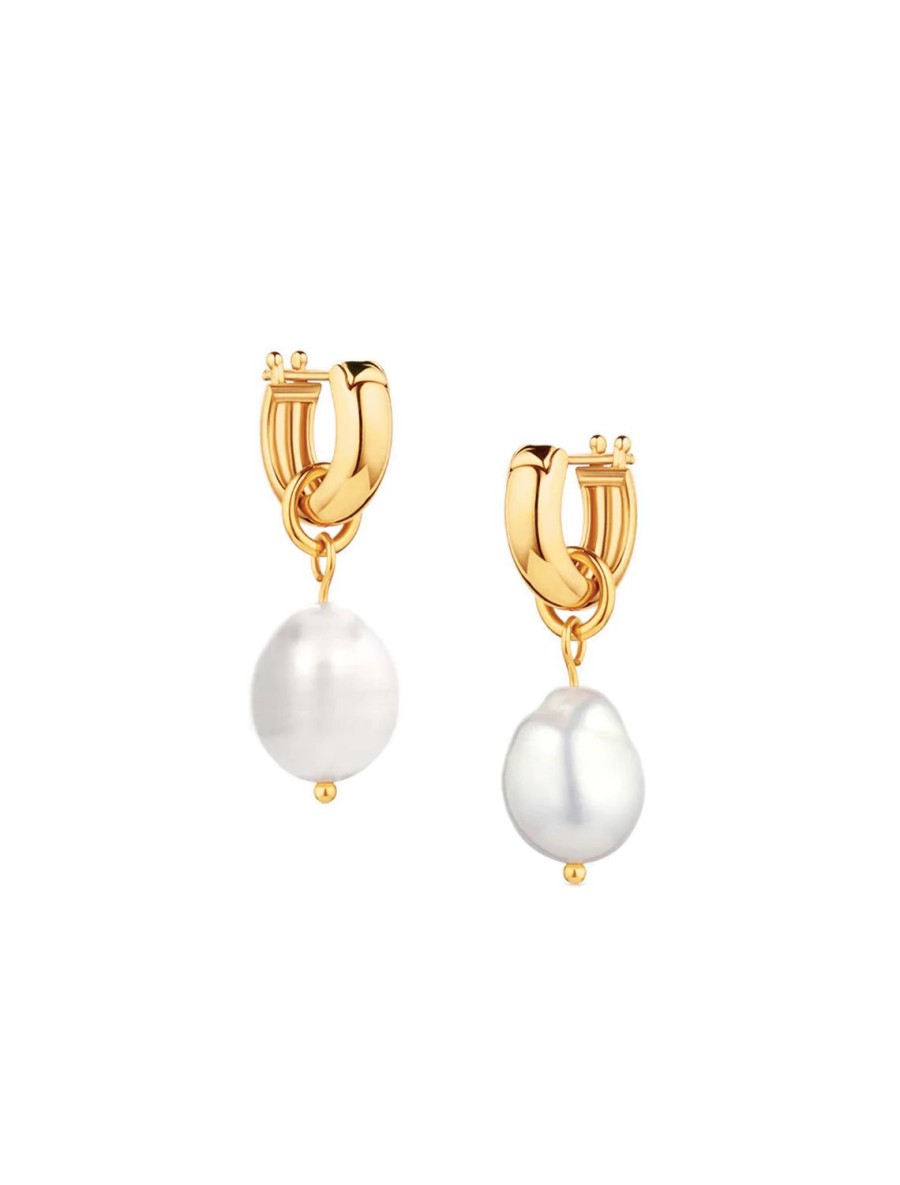 New Petite Colette Pearl Earrings In Gold Drops