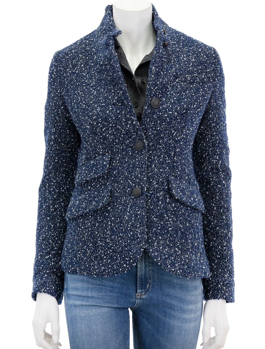 Online Slade Tweed Blazer In Blue Blazers