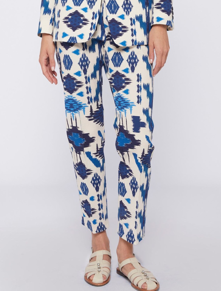 Online Clarise Pant In Blue Ikat Trousers