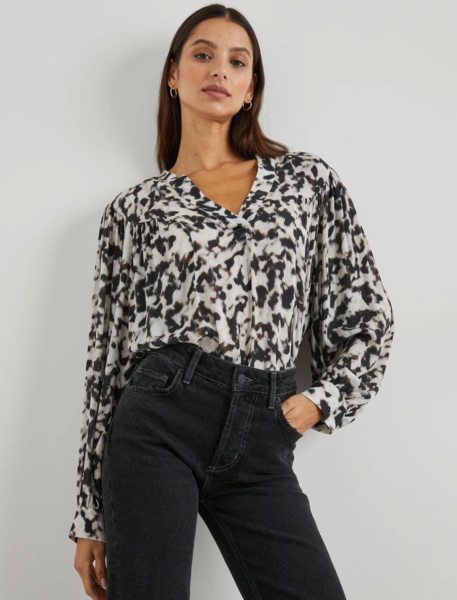 Hot Fable Blouse In Blurred Cheetah Blouses