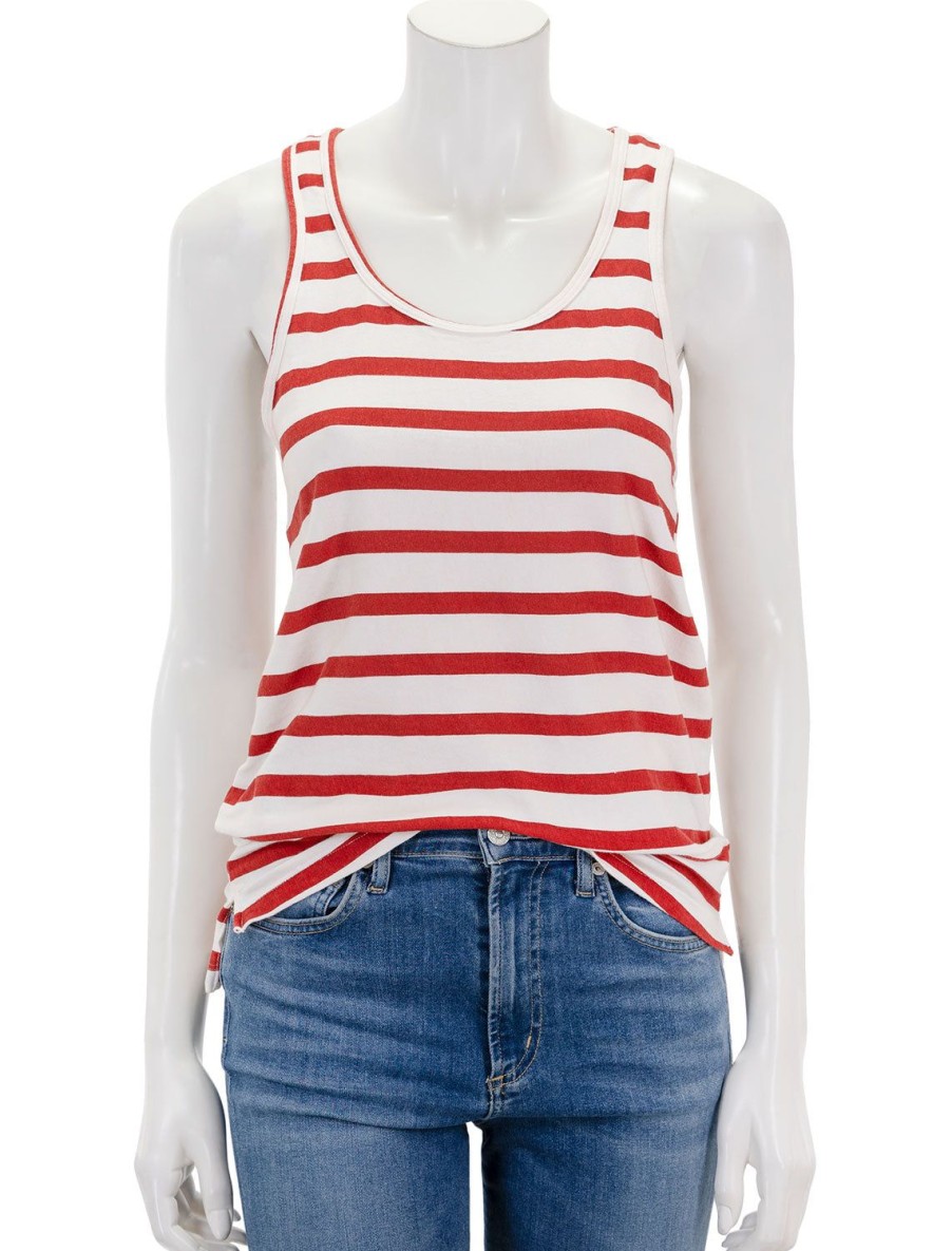 Clearance Printed Tank In Red And White Stripe Tanks