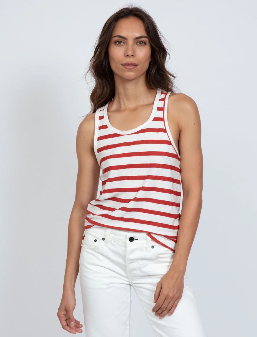 Clearance Printed Tank In Red And White Stripe Tanks