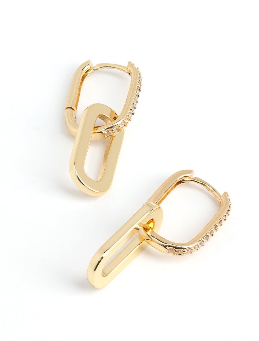 Hot Crystal Pave Double Link Hoops Hoops