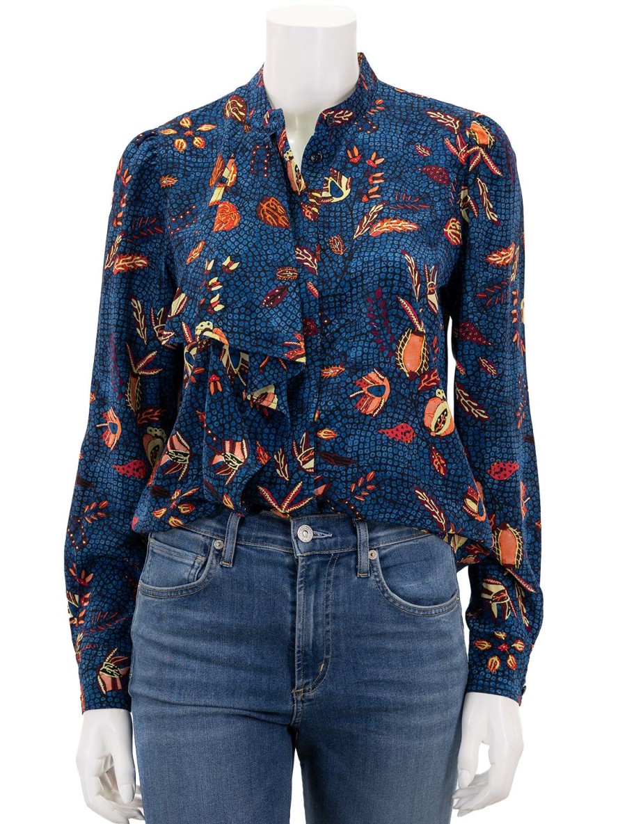 Online Ashlyn Blouse In Blue Dahlia Buttondowns + Shirts