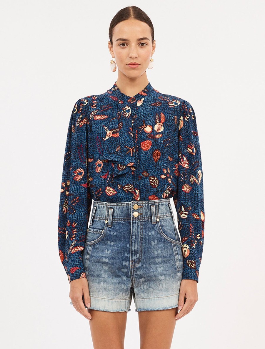 Online Ashlyn Blouse In Blue Dahlia Buttondowns + Shirts