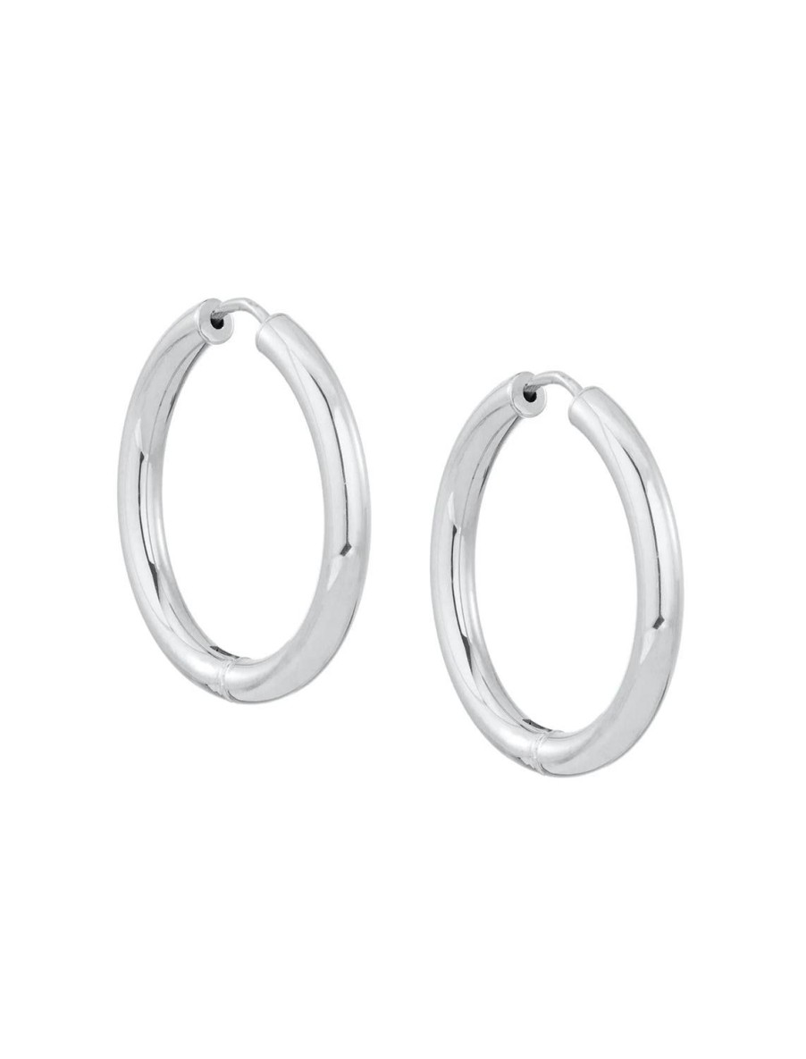 Best 25Mm Tube Hoops In Silver Hoops