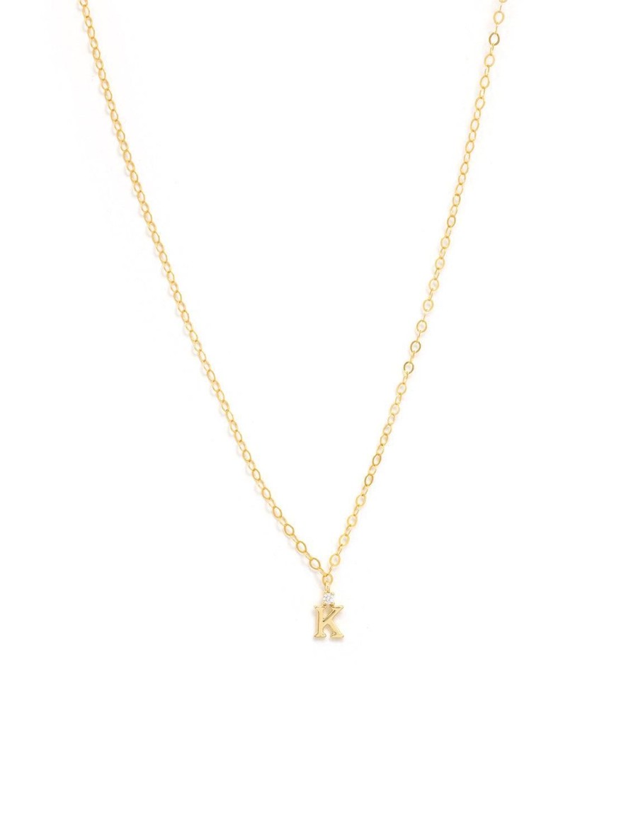 Hot Initial And Cz Necklace In Gold | K Delicate