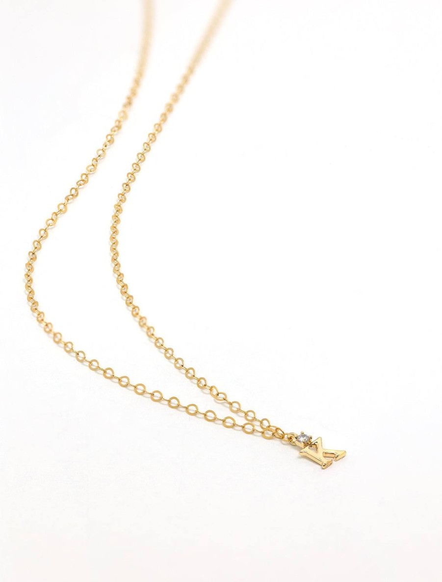 Hot Initial And Cz Necklace In Gold | K Delicate