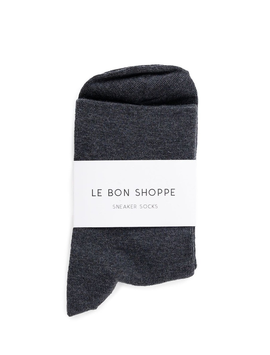 Online Sneaker Socks In Heather Black Socks