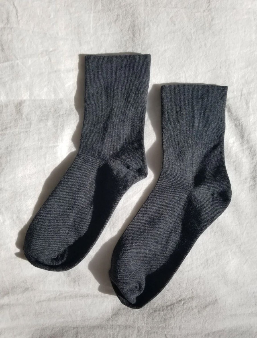 Online Sneaker Socks In Heather Black Socks