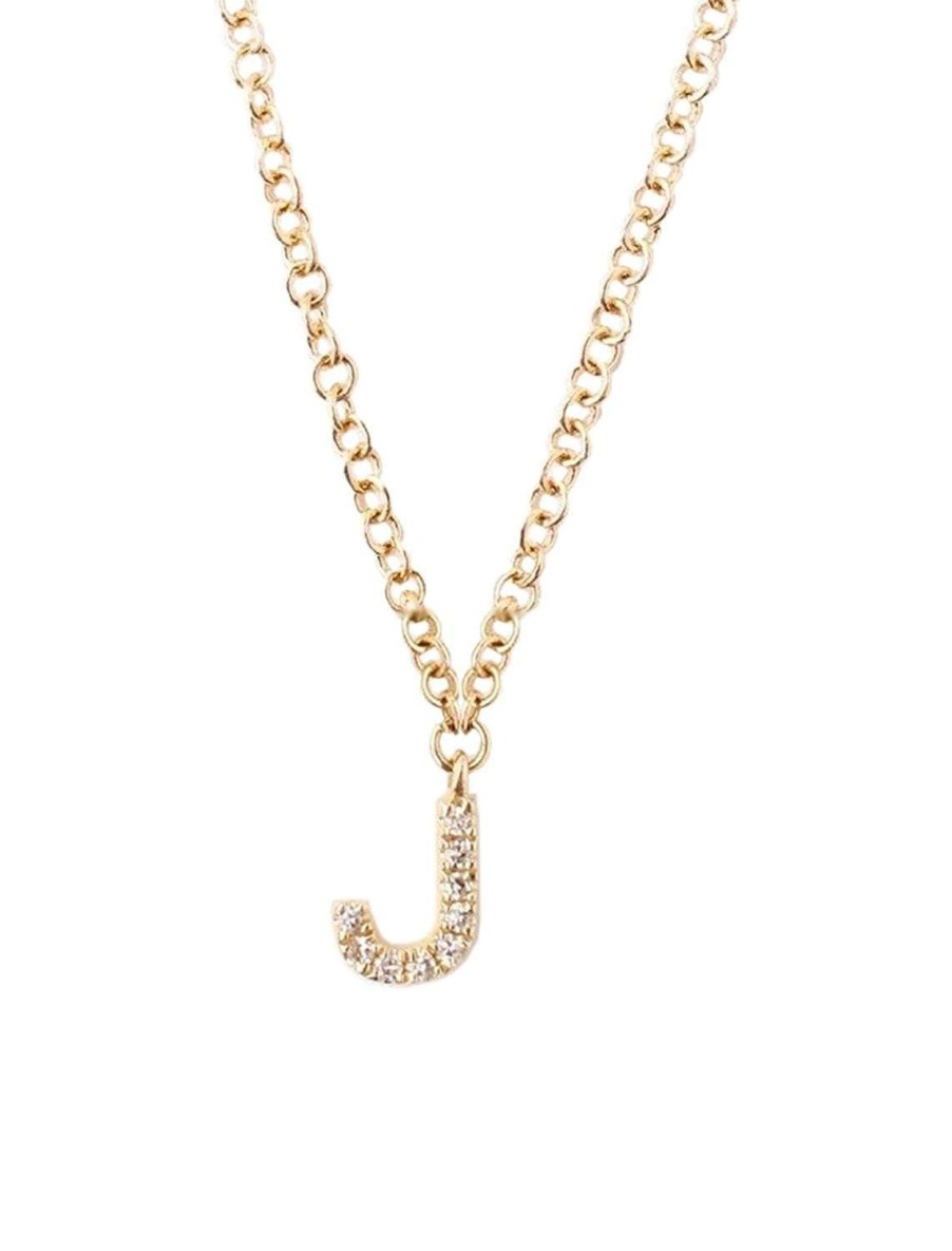 Clearance Diamond And 14K Initial J Necklace Delicate