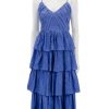 Clearance Siya Silk Layered Dress In Blue Day To Night Dresses