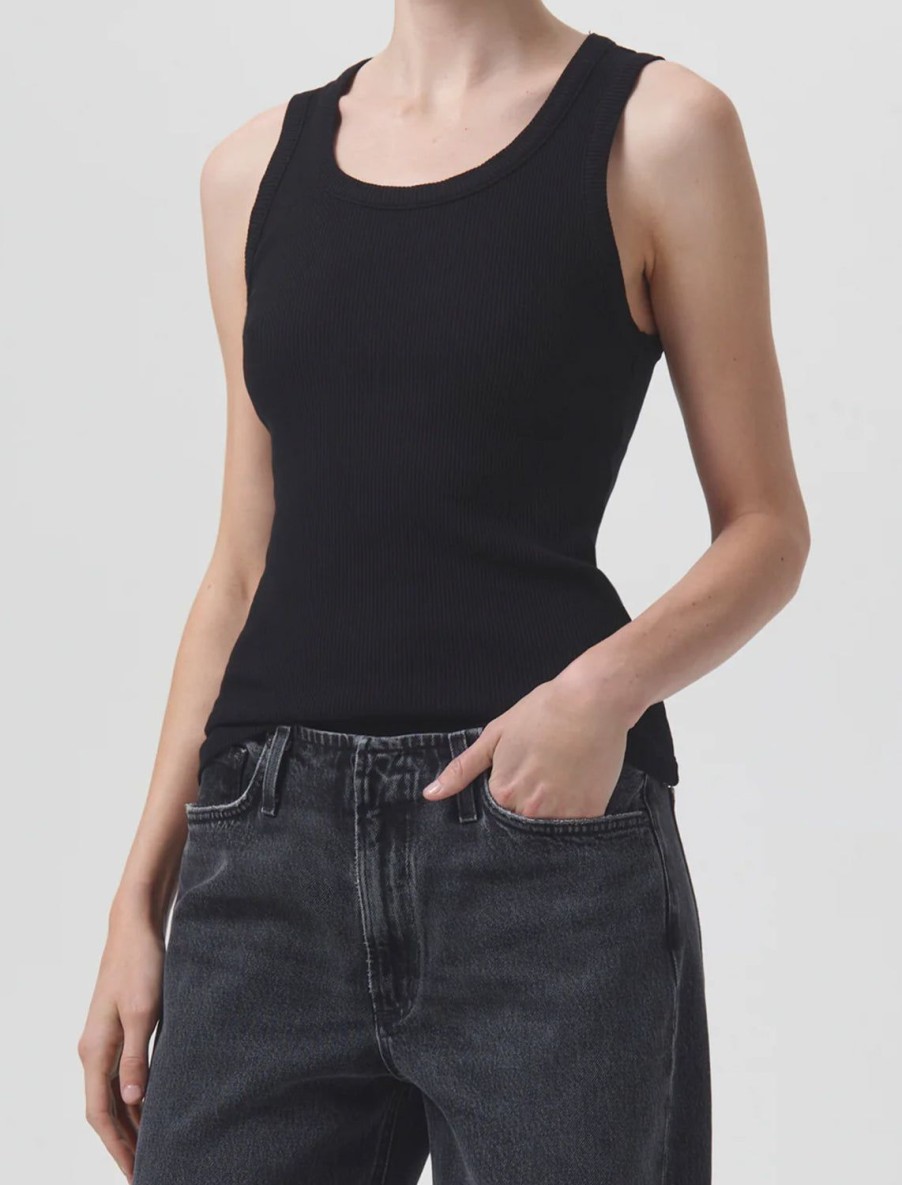 Hot Poppy Tank In Black Lounge Tops + Sweatshirts